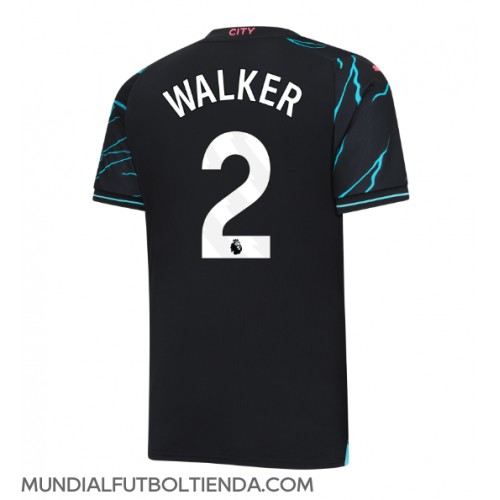 Camiseta Manchester City Kyle Walker #2 Tercera Equipación Replica 2023-24 mangas cortas